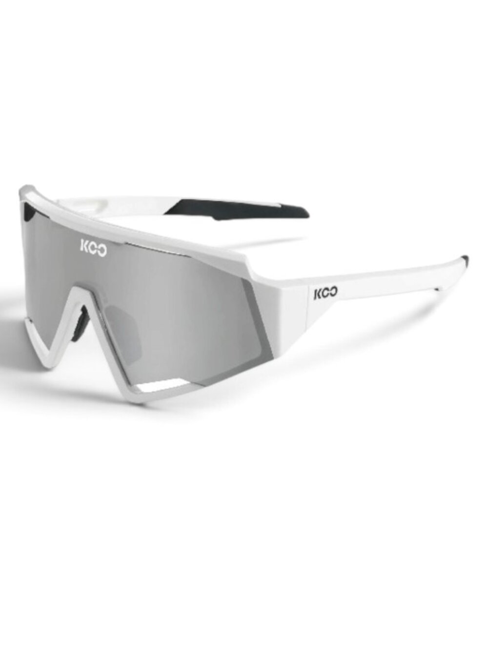 Koo Spectro White Silver Lens: Super Silver Mirror Cycling Sunglasses OEY00004